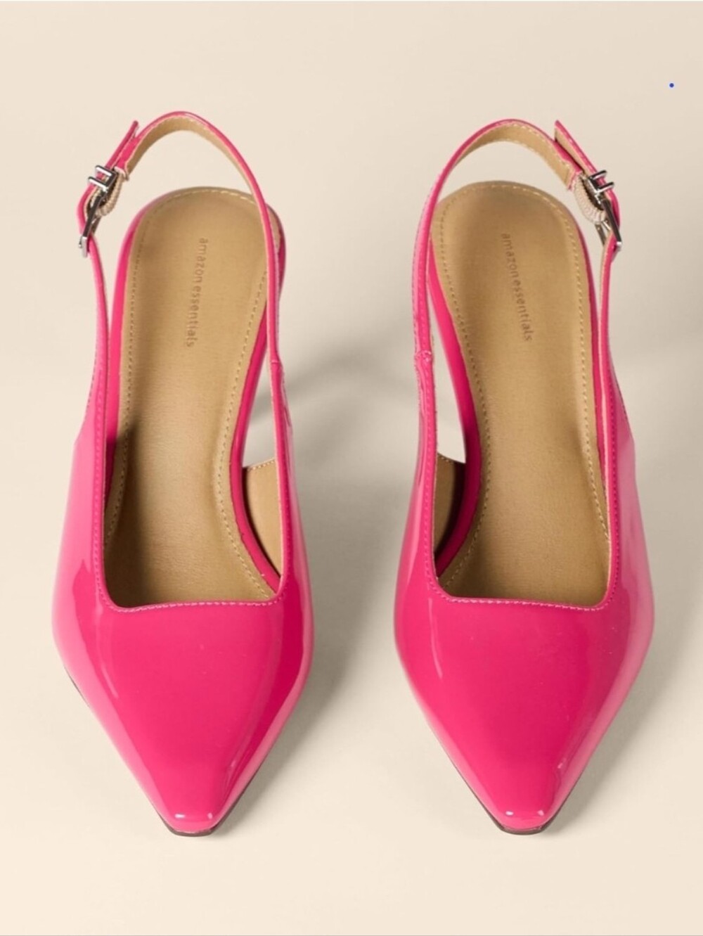 New -Amazon Essentials HOT PINK Women's Pointed Toe Slingback Heels with Straps